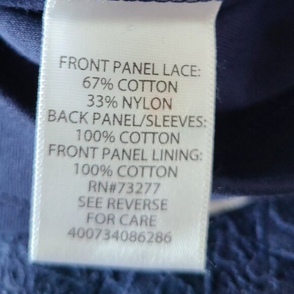 CROFT & BARROW CLASSIC WOMENS PULLOVER NAVY SEAL LACE ACCENT OVERLAY SIZE 3X - Picture 6 of 8